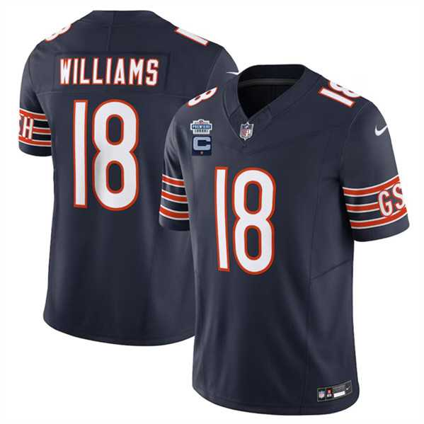 Men & Women & Youth Chicago Bears #18 Caleb Williams Navy 2024 F.U.S.E. With Draft Patch And 1-star C Patch Vapor Stitched Jersey->chicago bears->NFL Jersey
